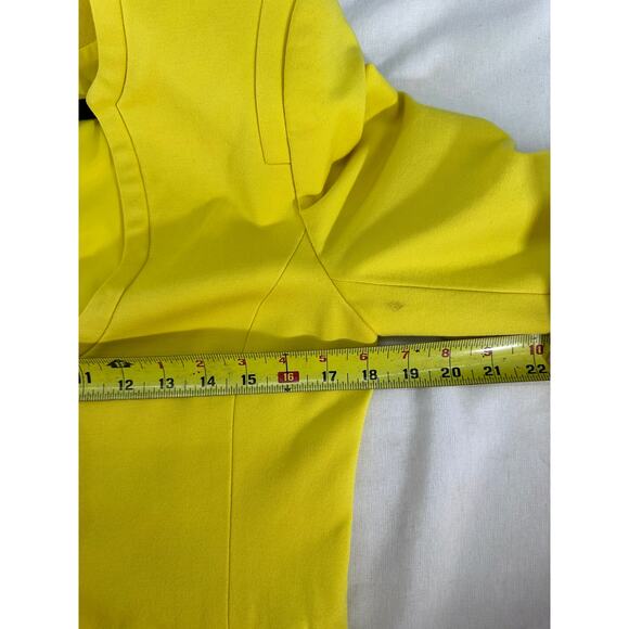 Trina Turk Women's sz M/8 *see desc 3/4 sleeve Yellow Blazer Officewear Vacation - Picture 7 of 12
